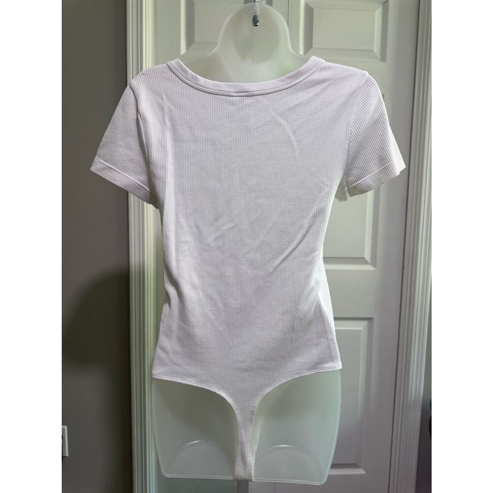 SO Classic White Ribbed Short-Sleeve Bodysuit